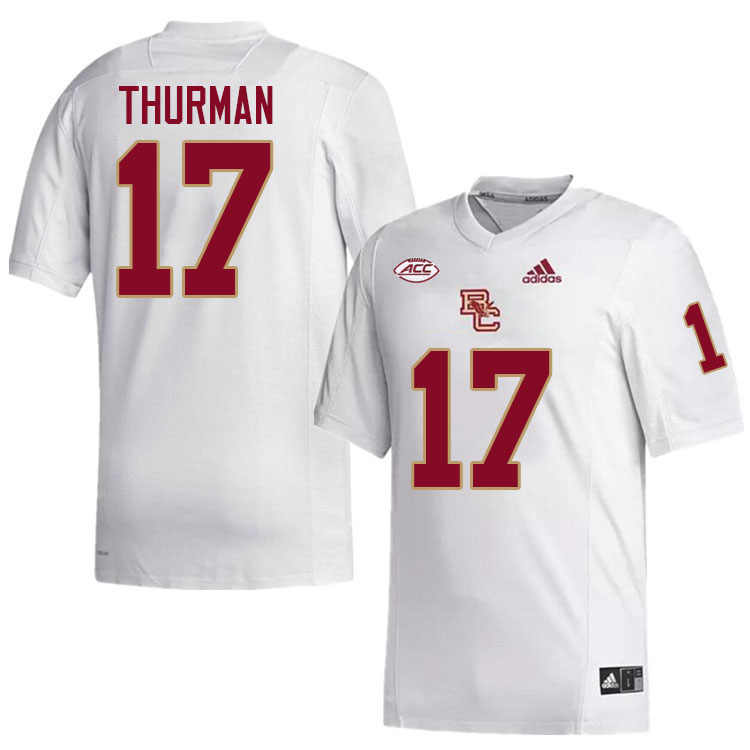 Boston College Eagles #17 Tony Thurman College Football Jerseys Stitched-White